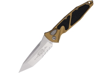 Image of Microtech Socom Elite T/E-Auto Stonewash Partial Serrated 4.05in Automatic Folding Knife, Tan, 161A-11TA