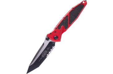 Image of Microtech Socom Elite T/E-M Black P/S 4in Folding Knife, Red, 161-2RD