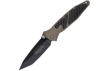 Image of Microtech SOCOM Elite TE Folding Knife, Tan Handle, Black Plain MT161-1TA