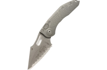 Image of Microtech Stitch S/E Apocalyptic Full Serrate 3.75in Folding Knife, Natural Clear, 169-12APNC
