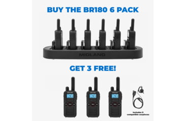 Image of Midland BR180 BizTalkR Radio 6-Pack + 3 FREE - BR180X6BONUS3, BR180X6BONUS3