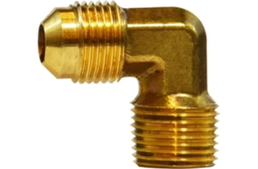Image of Midland Metal Sae 45 Degree Flare 90 Degree Male Elbow Male Flare x Male Nptf 3/8in x 1/2in., Pack of 5, 10-296