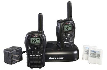 Image of Midland Radio 24 Mile 22 Chl Two-Way Radio, Batteries &amp; Desk Top Charger, Black, LXT500VP3