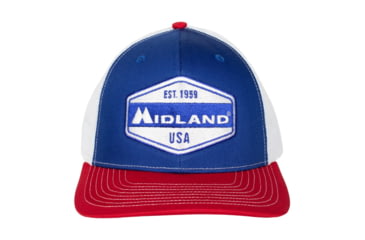 Image of Midland Radio Midland Est. &quot;1959&quot; Crest Hat - Red, White, and Blue, MIDHATUSA