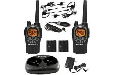 Image of Midland Radio 26 Mile 50 Chl 5 Watt Two-Way GMRS Radio, with Ear/Mic and Charger, GXT1000VP4