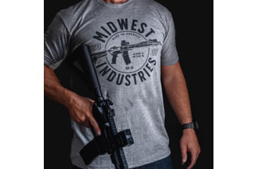 Image of Midwest Industries AR Coordinate T-Shirt, Dark Heather Grey, 2XL, MI-TEE-ARCOORD-2XL