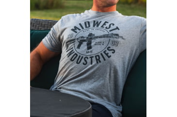 Image of Midwest Industries AR Coordinate T-Shirt, Dark Heather Grey, 2XL, MI-TEE-ARCOORD-2XL