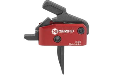 Image of Midwest Industries Enhanced AR15 Drop-In Trigger, Flat, 3.5lb Pull Single Stage w/Anti Walk Pins, Black, MI-TRIGGER-F