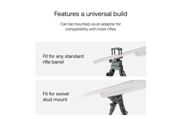 Image of MIGHTY TACTICAL BP-01 Bipod, 6.2-6.7in Height Range, Picatinny/Weaver Mount, Black, MT-BP-01