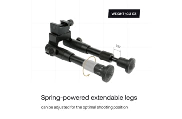 Image of MIGHTY TACTICAL BP-01 Bipod, 6.2-6.7in Height Range, Picatinny/Weaver Mount, Black, MT-BP-01