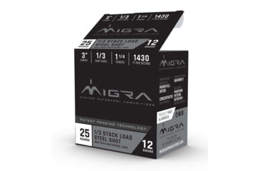 Image of Migra 12 Gauge 1 1/4 oz 3 in Shotgun Ammunition, 1/3, 25 Rounds, M-12S1-3