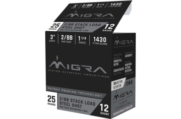 Image of Migra 12 Gauge 1 5/8 oz 3 in Shotgun Ammunition, 2/BB, 25 Round, M-12S2-BB