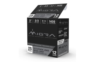 Image of Migra 12 Gauge 1 1/4 oz 3 in Shotgun Ammunition, 2/3, 25 Rounds, M-12S2-3