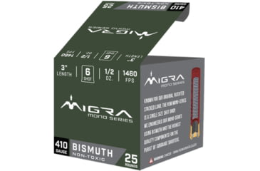 Image of Migra Mono Series Load 410 Gauge 1/2 oz 3 in Shotgun Ammo, #6, 25 Rounds, M-410B6