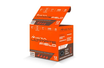 Image of Migra Ultimate Field 12 Gauge 1 3/8oz 2 3/4in Shotgun Ammo, 25 Rounds, M-12UF-6-8