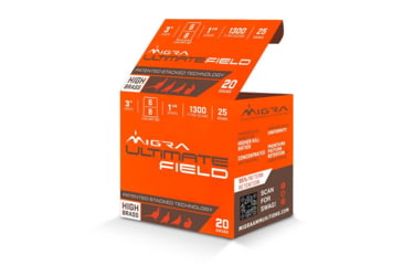 Image of Migra Ultimate Field 20 Gauge 1 3/8oz 3in Shotgun Ammo, 25 Rounds, M-20UF-6-8