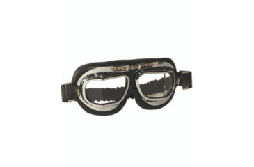 Image of MIL-TEC British Raf Style Aviator Goggles, Chrome Frame, Clear Lens, Chrome, Adjustable, 15610118