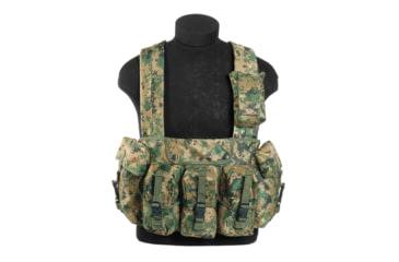 Image of MIL-TEC 6-Pocket Chest Rig, Digital-Woodland Camo, Adjustable, 13530071