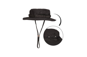 Image of MIL-TEC Cotton Ripstop Boonie Hat - Unisex, Black, Small, 12325002-902