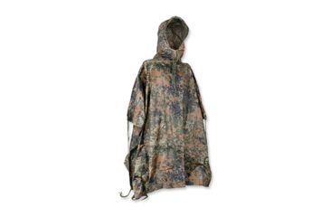Image of MIL-TEC Ripstop Wet Weather Poncho, Flecktarn Camo, One Size, 10630021