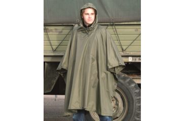 Image of MIL-TEC Ripstop Wet Weather Poncho, Olive Drab, One Size, 10630001