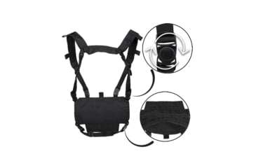Image of MIL-TEC Lightweight Chest Rig, Black, Adjustable, 13530402