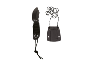 Image of MIL-TEC Paracord Neck Fixed Blade Knife w/Chain, 1.6 in, 3Cr13 Stainless Steel, Black, 15398400