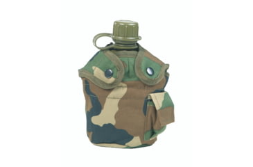 Image of MIL-TEC Plastic Canteen w/Cup &amp; Cover, Woodland Camo, 14506020