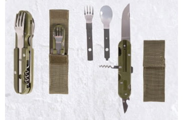 Image of MIL-TEC Stainless Steel Eating Utensil, Silver, 3 Piece, 14622650