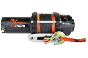 Image of Mile Marker PE3.5 ATV/UTV Winch with Synthetic Rope, 3.500 lb Capacity, 77-53112BW