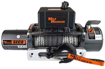 Image of Mile Marker SEC8 Truck/SUV/Jeep Winch with Synthetic Rope, 8.000 lb Capacity, 77-53141W