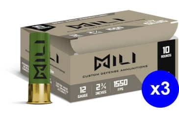 Image of MILI Ammo 12 Gauge, Rifled Slug, 1 oz, 2.75 in, 1550 ft/s, Centerfire Shotgun Slug Ammo, 30 Rounds