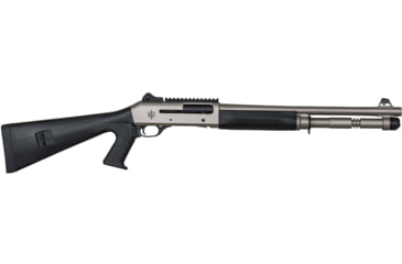 Image of Military Armament Corp 1014 Marine 3in Tactical Semi-Auto Shotgun, 12 Gauge, 18.5in BBL, Synthetic Black/Nickel Stock, Ghost Ring/Blade, 1 Mag Included, 5RD Capacity, Nickel, 21000153