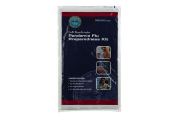 Image of Military Surplus Official DoD Pandemic Flu Preparedness &amp; Protection Kit w/ two N95 Respirators, four Surgical Masks, 4oz Bottle of Hand Sanitizer, NSN 6545-01-566-9074, N95SM, EDEMO3