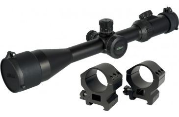 Image of Millett 4-16x50 Tactical Rifle Scope, ATAC Camo w/ Illuminated Mil-Dot Bar Reticle BK81001A w/ Millett 30mm Tactical Detachable Ring, Medium, Matte Black DT00715