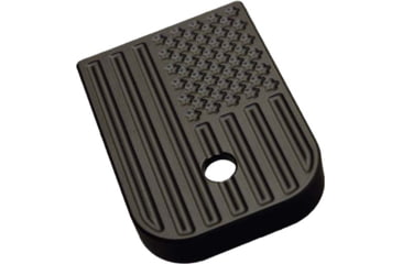 Image of MILSPIN Blacked Out Flag Magazine Base Plate, Glock 17/17L/18/19/19X/22/23/24/26/27/31/34/35, "Blacked Out" Cerakote on Stainless Steel, Fits the Following Glock Models: 17/17L/18/19/19X/, 1121118101