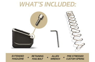 Image of MILSPIN Blacked Out US Flag Magazine Extension For Glock 22/35, 5 Round, Blacked Out Cerakote, 1152118101-5RD