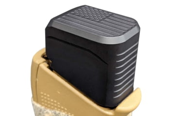 Image of MILSPIN Blacked Out US Flag Magazine Extension, Glock 22/35, 5 Round, &quot;Blacked Out&quot; Cerakote, 1152118101-5RD