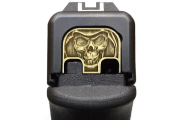 Image of MILSPIN Reaper Skull 3D Slide Plate, Glock 1-5/19X ex. G42/G43/G43X/G48, Brass, 698781684351