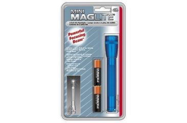 Image of MagLite Mini 2 Cell AA Incandescent Flashlight, Blue, Blister Card, M2A11C