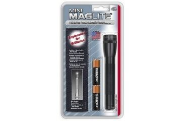 Image of MagLite Mini 2 Cell AA Incandescent Flashlight, Black, Blister Card, M2A01H