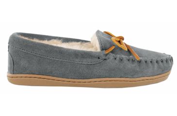 Image of Minnetonka Sheepskin Hardsole Moc Slippers - Womens, Grey, 11, 3345-039-11