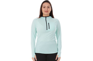 Image of Minus33 Merino Wool Clothing Microweight - Womens Wool 1/4 Zip Sun Hoodie Woolverino, woolverino-womens-micro-1-4-zip-hoodie