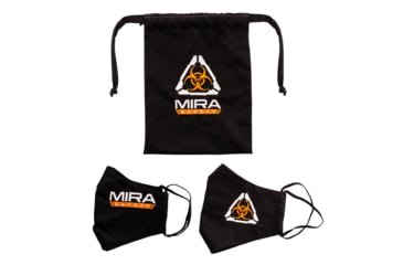 Image of MIRA Safety Protective Face Mask Kit w/Silverplus Biocidal Technology, Black, Medium, PROMASK1