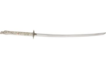 Image of Miscellaneous Dragon Sword,26.5in,Sharpened Stainless Blade,White Composition Handle Silver Trim M3596