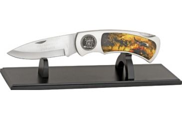 Image of Miscellaneous Giant Vietnam Lockback Fixed Blade Knife,9.75in closed,Stainless Blade,Brushed Stainless Handle M3749