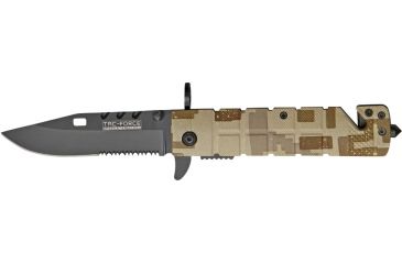 Image of Miscellaneous Linerlock Brown Digital Folding Knife,3.5in,Clip Point Blade,Brown Digital Camo Textured Alum Handle M4146