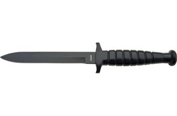 Image of Miscellaneous Military Dagger Fixed Blade Knife,6.625in,Stainless Black Coated Dagger Blade,Black Metal Handle M2273