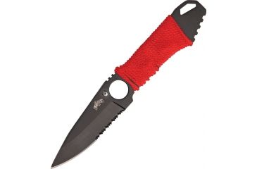 Image of Miscellaneous Neck Fixed Blade Knife,2.75in,Drop Point Blade,Red Nylon Cord Wrapped Handle M4241