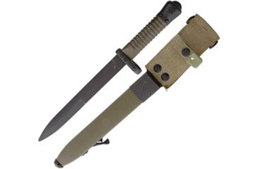 Image of Miscellaneous Spanish Cetme Combat Knife Fixed Blade Knife, 8.75in, Stainless Steel, Standard Edge, Black, Green, Aluminum Handle M4333